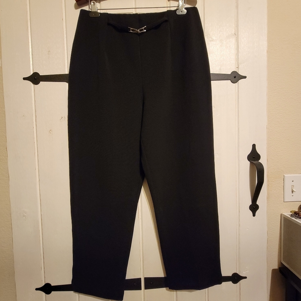 Briggs Womens Pants Black Pull On Wide Leg Size Petite XL